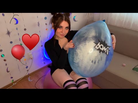 ASMR | Blowing + Popping A GIANT Balloon | Gym Ball Exercises 😇