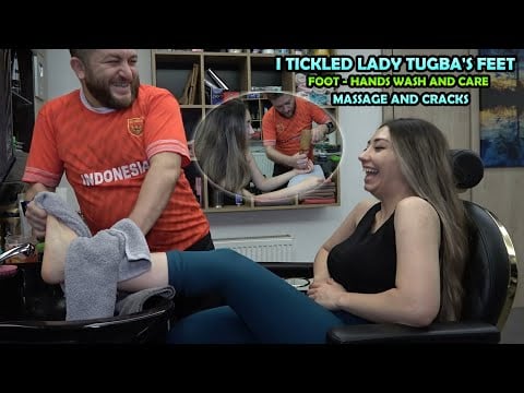 LADY TUGBA WAS TICKLISH WITH HER FEET & PALM, FOOT CARE + CRACKS + This ASMR Massage Is For Sleep