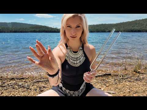 Reiki by the Water | ASMR Sound Healing with Tuning Fork, Singing Bowl & Gentle Waves (4K)”