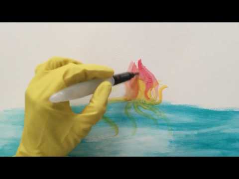 Rubber Glovely*♡ hand painting🐙 RELAXING●~* WHISPER and TAPPING [[ASMR]]