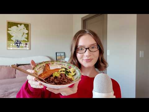 ASMR | eating a beef & sweet potato protein bowl