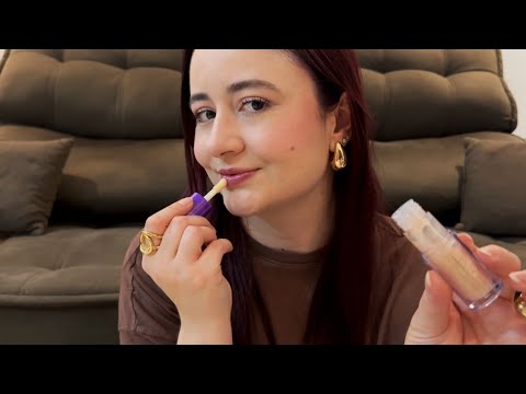 ASMR: ME MAQUIANDO I TESTANDO COMPRINHAS