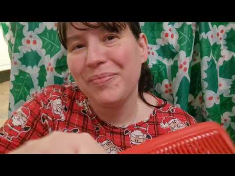 #asmr  Doing your hair & make up for Christmas party ...  PAMPER TIME