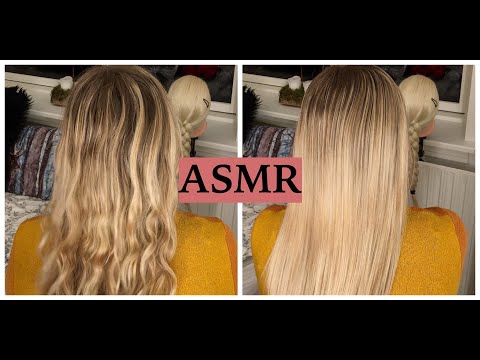 ASMR Gently Straightening & Brushing My Sister's Hair (No Talking)