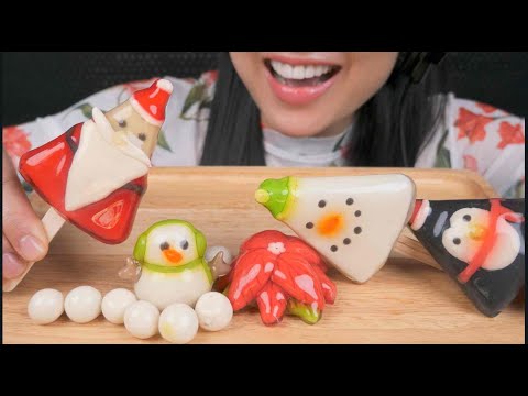 LUK CHUP THAI DESSERT CHRISTMAS CHARACTER (ASMR EATING SOUNDS) NO TALKING | SAS-ASMR