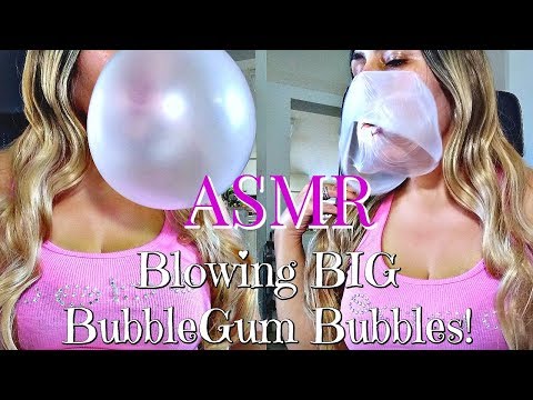 ASMR Chewing Bubble Gum *Blowing BIG BUBBLES* No Talking