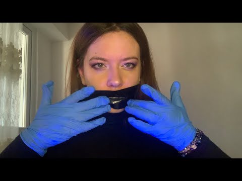 ASMR | Sticky Tape & Gloves 🧤Sounds 🥴🖤💙