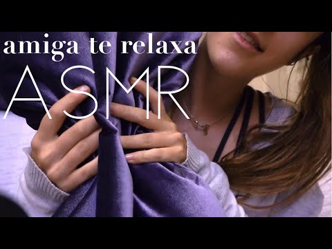 ASMR BINAURAL amiga te ajuda a dormir e relaxar - atenção pessoal, sussurros, mexendo no seu cabelo.