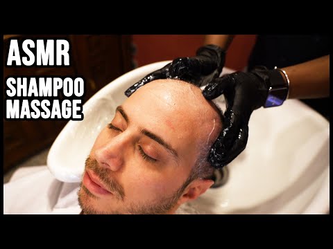 💈 Classic Old Time Wet Shave with Hot Towel | SHAMPOO MASSAGE and CLIPPERS  | ASMR no talking