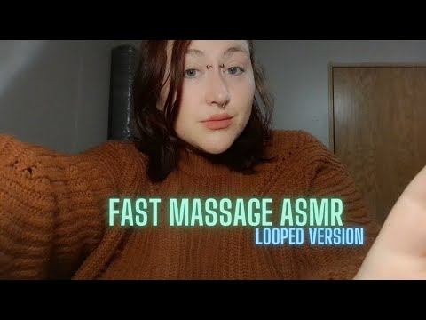 ASMR Fast and Aggressive Massage 🖤 💤 Face, Neck, Arms and Shoulder Massage - Looped