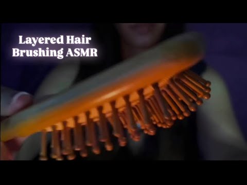 ASMR Layered Hair Brushing 💆‍♀️ Relaxing Sounds for Sleep #shorts 