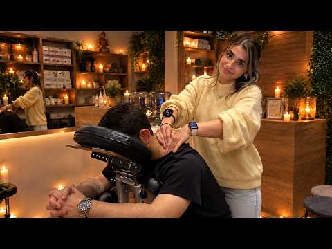 Perfect & Deep Peace ASMR Chair Massage Experience | Lady Yasna