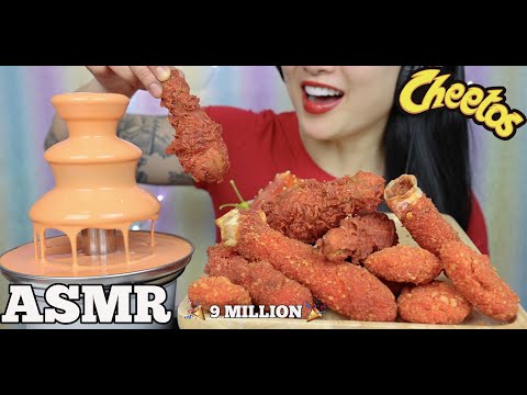 ASMR HOT CHEETO CHEESE FONDUE + FRIED CHICKEN KING CRAB NUGGETS (EATING SOUND) NO TALKING | SAS-ASMR