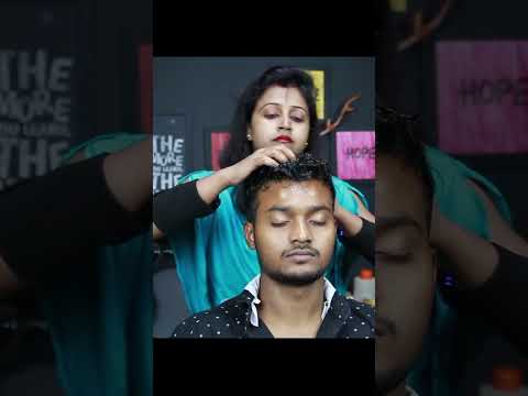 Beautiful Lady Barber Doing Very Satisfying Head Massage ASMR #shorts