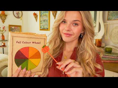 ASMR Detailed Fall Colour Analysis Roleplay 🍁🧺 (fabric swatches, hair colours, makeup shades)