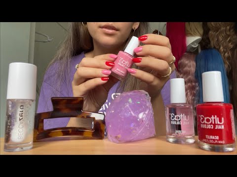 ASMR Lofi tapping triggers ~random items + natural nails~ 💗❤️ | Whispered