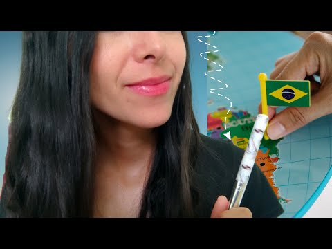 ASMR - SUSSURRANDO NOMES DE CIDADES - Ear to Ear