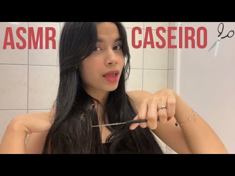 ASMR CASEIRO CORTANDO MEU CABELO DE VERDADE