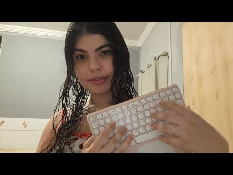 ASMR CASEIRO Tapping em objetos aleatórios 😴💙 Sons de boca