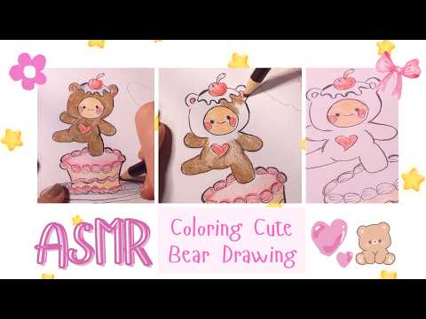 ASMR Talking While Coloring Cute Bear🧸❤︎ NO AI  ⁠♡ Soft Spoken