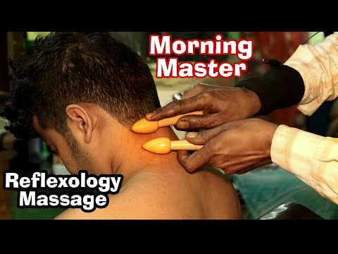 ASMR Tingles head shoulder massage | wooden tools massage by morning Master