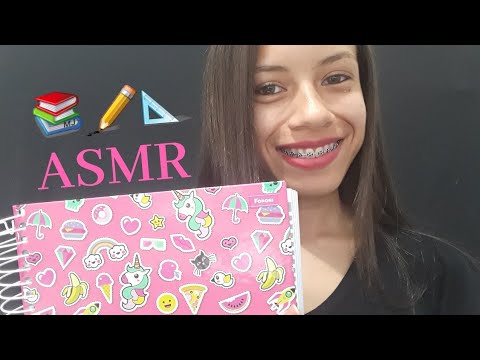 (ASMR PORTUGUÊS) Materiais Escolares 📓✒🖤