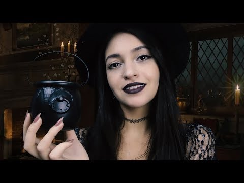 [ASMR] 🕸 Durma com Poção da Bruxa: Inaudível, Sons em Camada e de Boca l Halloween Witch Roleplay