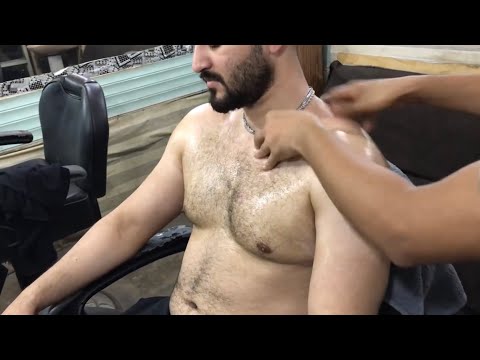 Deep Chest Muscle Massage 💈| ASMR BODY MASSAGE |