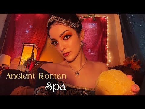Asmr Ancient Roman Spa✨🌙 (personal attention, tea, sponge sounds, lotion sounds, and night ambience)