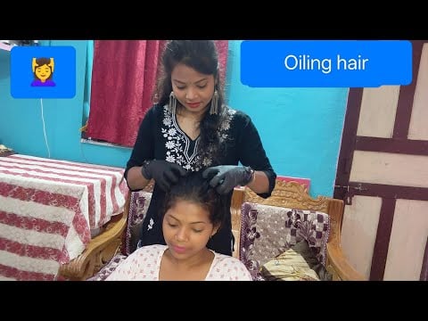Asmr soothing hair oiling and massage for complete relaxation 😴💤💆‍♀️