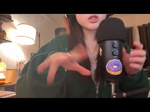 ASMR mic scratching with and without mic cover (hand movements, invisible triggers, tracing games)