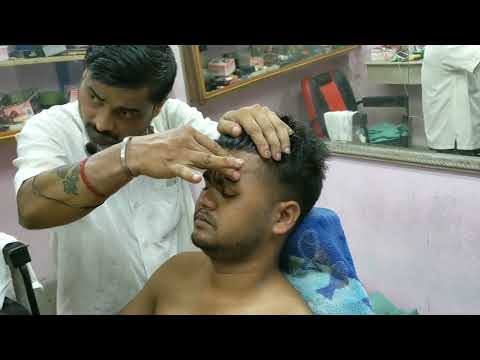 Relief your stress With a perfect asmr head massage and neck cracking by indian barber