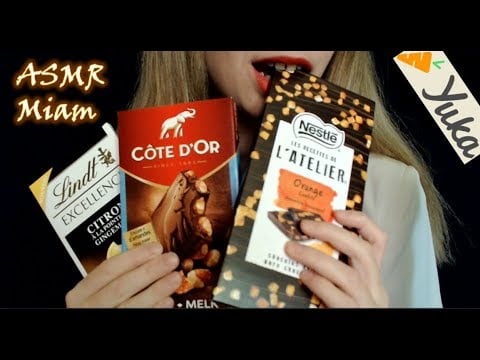 [ASMR français] Testeuse de chocolats avec l'appli Yuka - Eating sounds -