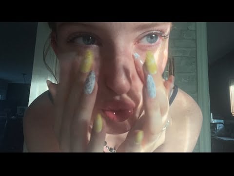fast skin scratching (arms, collarbone, hair, face, etc) 