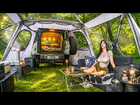🔥 CAMPING IN EXTREME 38℃ HEAT WITH A NEW CAR TENT