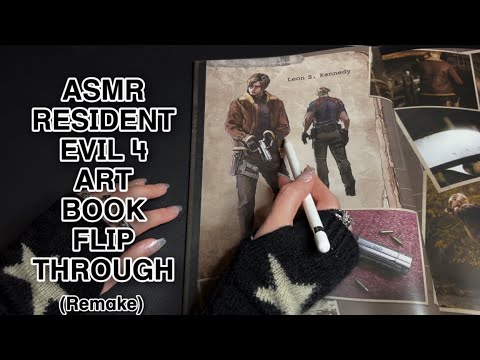 ASMR Resident Evil 4 Art Book Flip Through/Tracing (Remake)