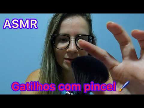 ASMR EXPLORANDO GATILHOS COM PINCEL #asmr