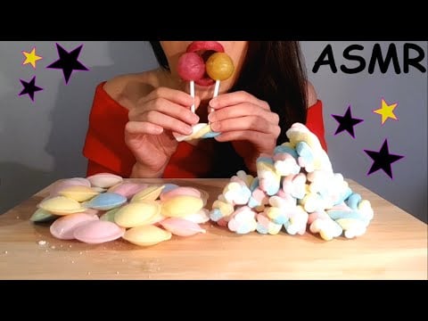 ASMR | Eating Sweets Marshmallow, Sour Ball And Lollipop | EATING SOUNDS | No Talking | Lady M. ASMR