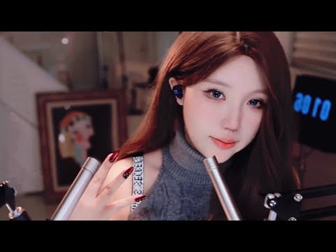 ASMR drawing on your face 🧡 // mouth sounds 跟着手睡觉。 手抖动鼠标发出声音