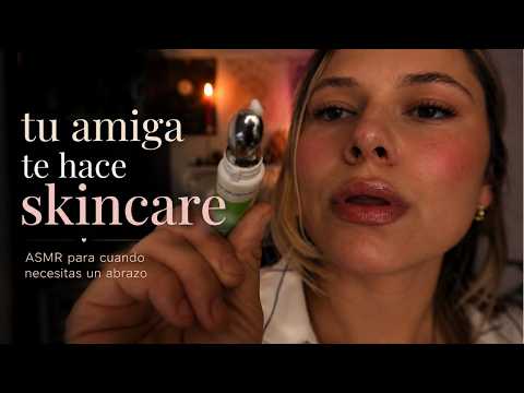 ASMR Tu amiga te hace skincare para relajarte y dormir 🤍 | Atención personal
