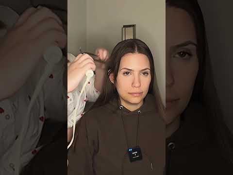 New Short-ASMR Hair Curling and Styling 💙 #asmr #asmrsounds #asmrhair #asmrtingles #asmrhaircurling