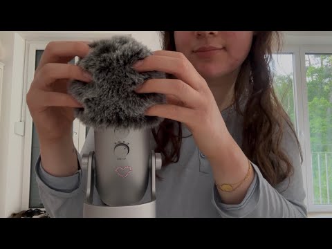ASMR fluffy mic scratching & super tingly trigger words 💤