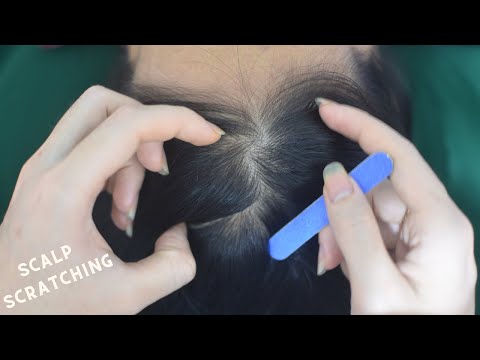 ASMR Head Scratching & Hair Parting No Talking, Relaxing Hair Sounds For Anxiety Relief ( Triggers )