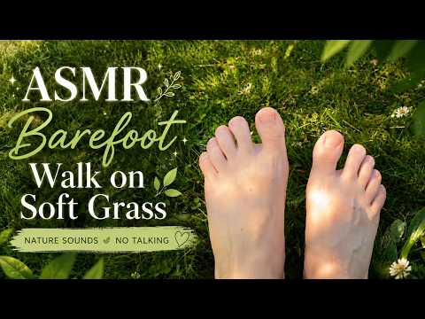 ASMR Barefoot Walk on Soft Grass 🌿 | Nature Sounds | No Talking