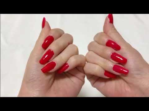 【ASMR】赤いマニキュアを塗る/爪/ネイルポリッシュ/nail polish/無言/no talking