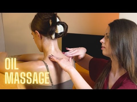 [ASMR] 💦 Real Person Oil Massage | Back Scratching, Back massage