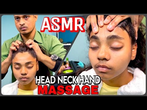 Ultra Satisfying Soothing Head Massage Neck Hand & Scalp Scratching To Angelia💈Barber Rizwan #asmr