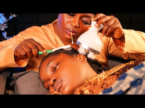 ASMR Scalp Scratching on Braids | Super Attentive Whispers Story time, Hair crust picking.