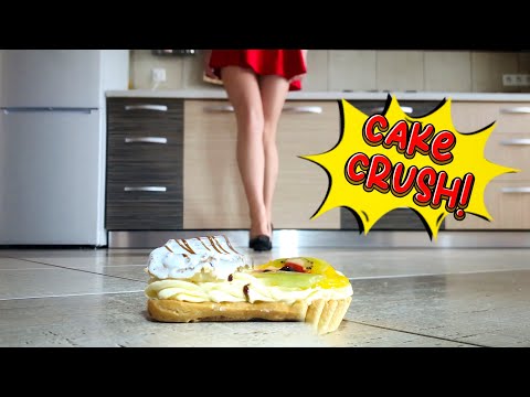 Cat Pumps vs. Cakes! Oddly Satisfying High Heels Crushing Food! ASMR