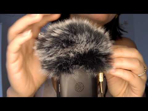 ASMR | Up Close Inaudible Whispers w/ Fluffy Mic